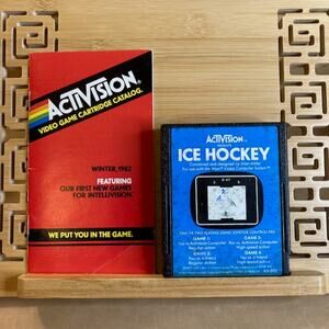 Vintage 80s Activision Atari 2600 Ice Hockey Game & Manual
